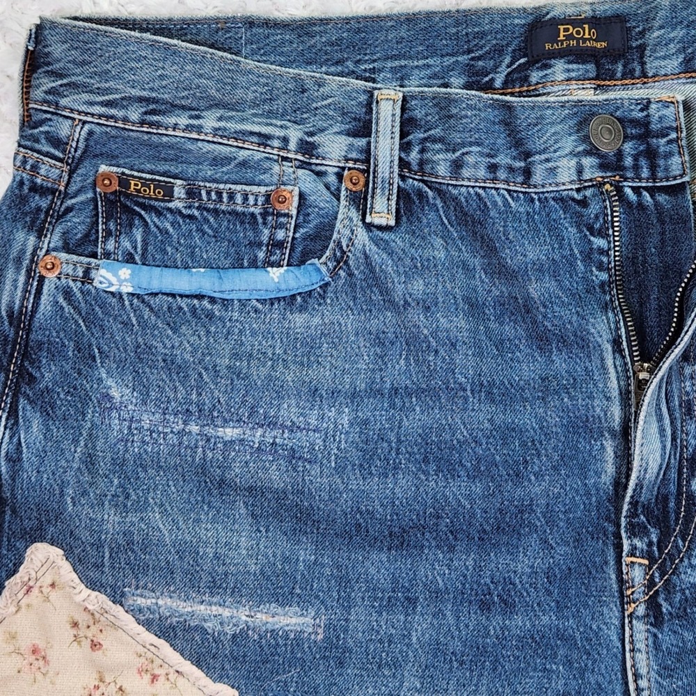 Polo Ralph Lauren Sullivan Slim Patchwork Men's Jeans 36x26 - Picture 15 of 16